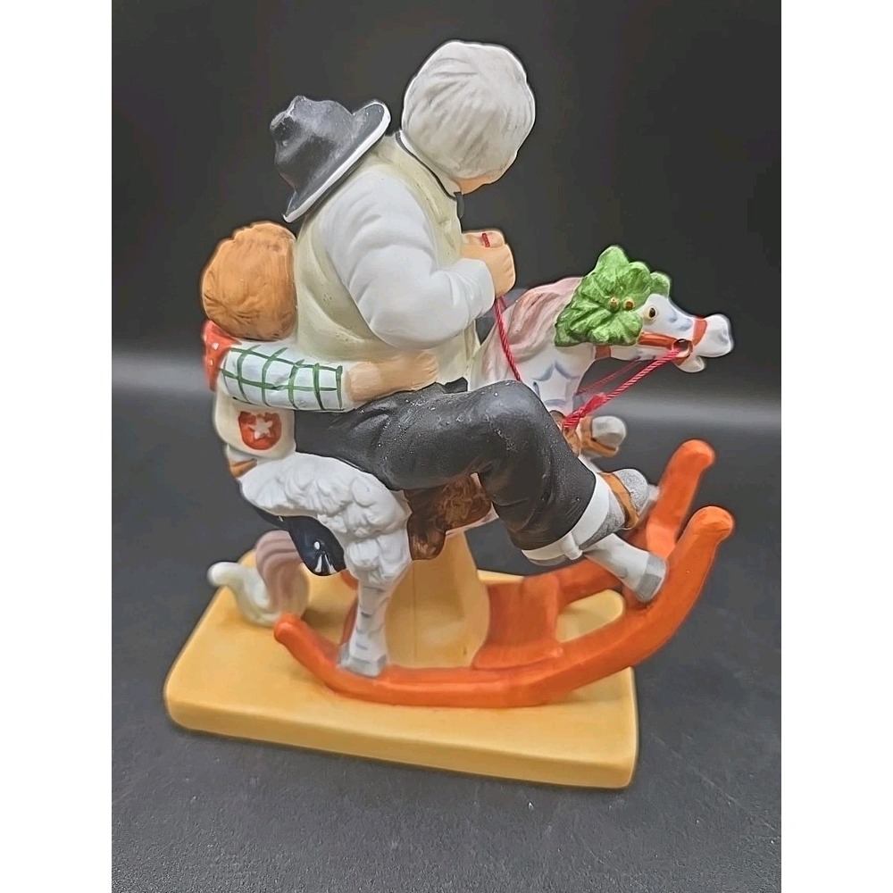 VTG Danbury Mint Norman Rockwell Figurine Gramps At The Reins Porcelain Japan 6" - Picture 3 of 8